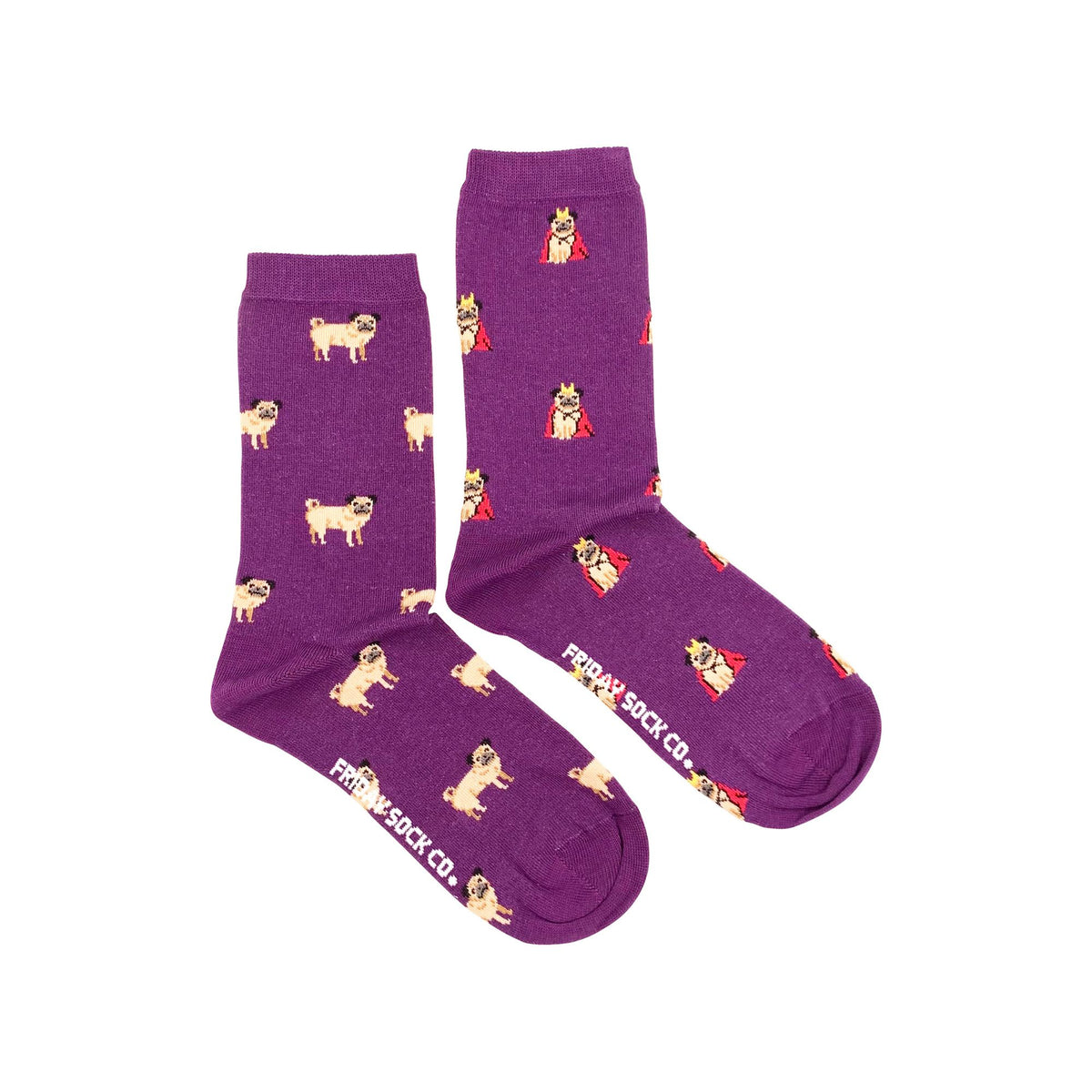 Women's Pug Socks Mismatched Socks Friday Sock Co.