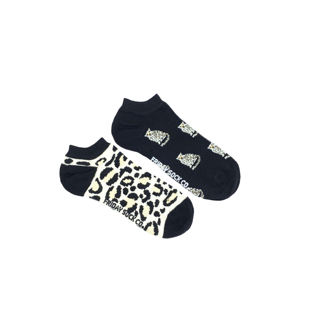 Women's Leopard & Leopard Spot Ankle Socks-Women's Ankle Socks-Canada-Friday Sock Co.