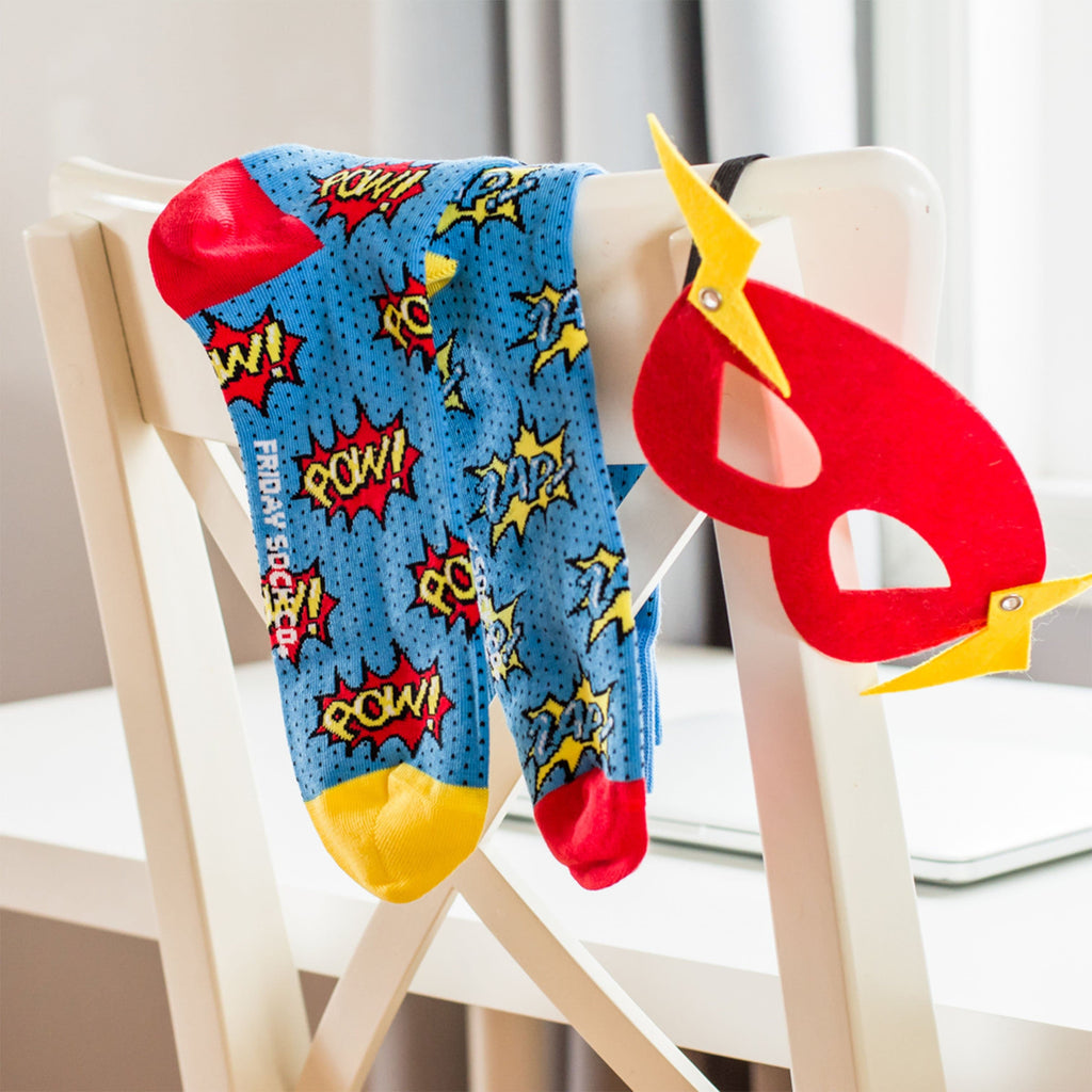 Men's Pow Zap Superhero Socks-Canada-Friday Sock Co.