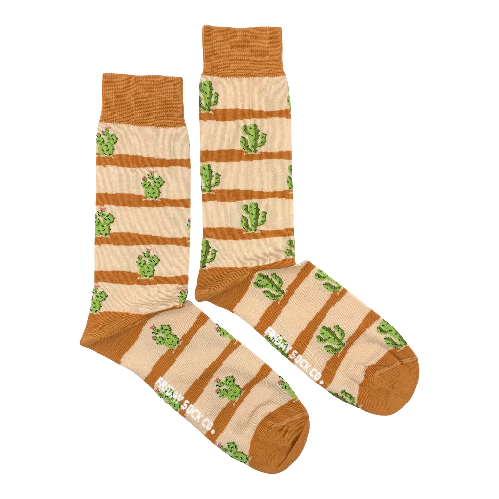 stripped socks with cacti for men