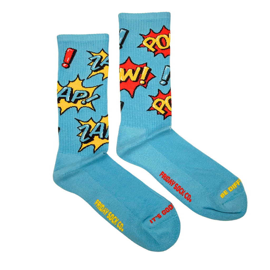 Men's Zap Pow Comic Athletic Socks