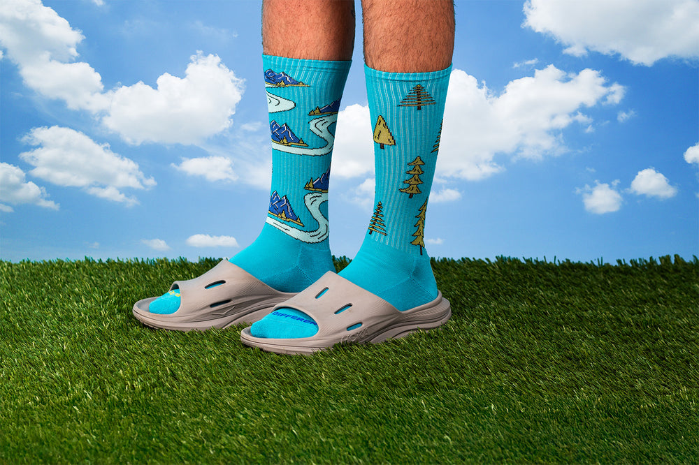 Men's Mountains & Trees Comic Athletic Socks
