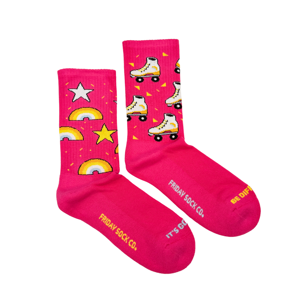 Women's Rollerskate & Rainbow Athletic Socks