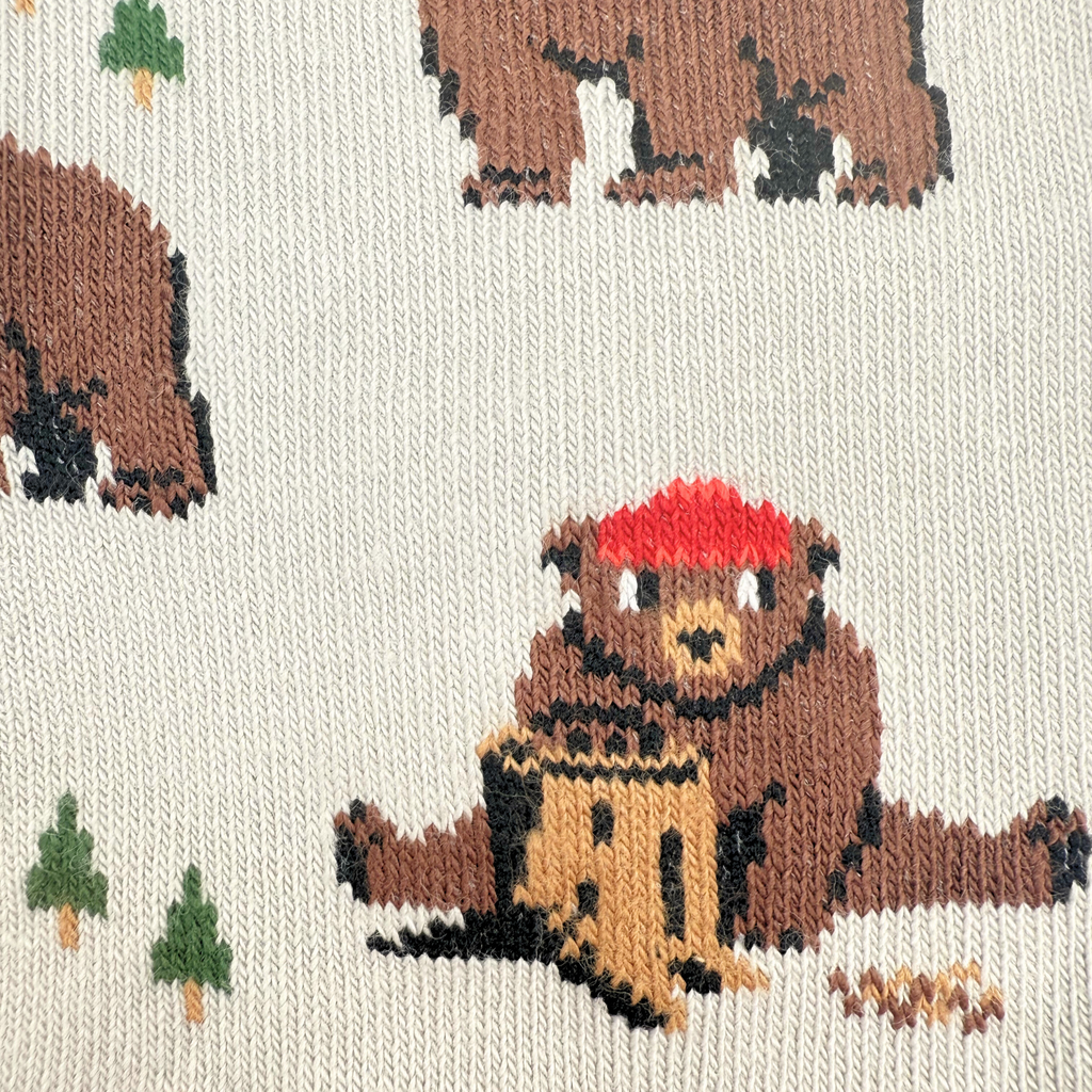 Women's Bear in Hat and Trees Socks