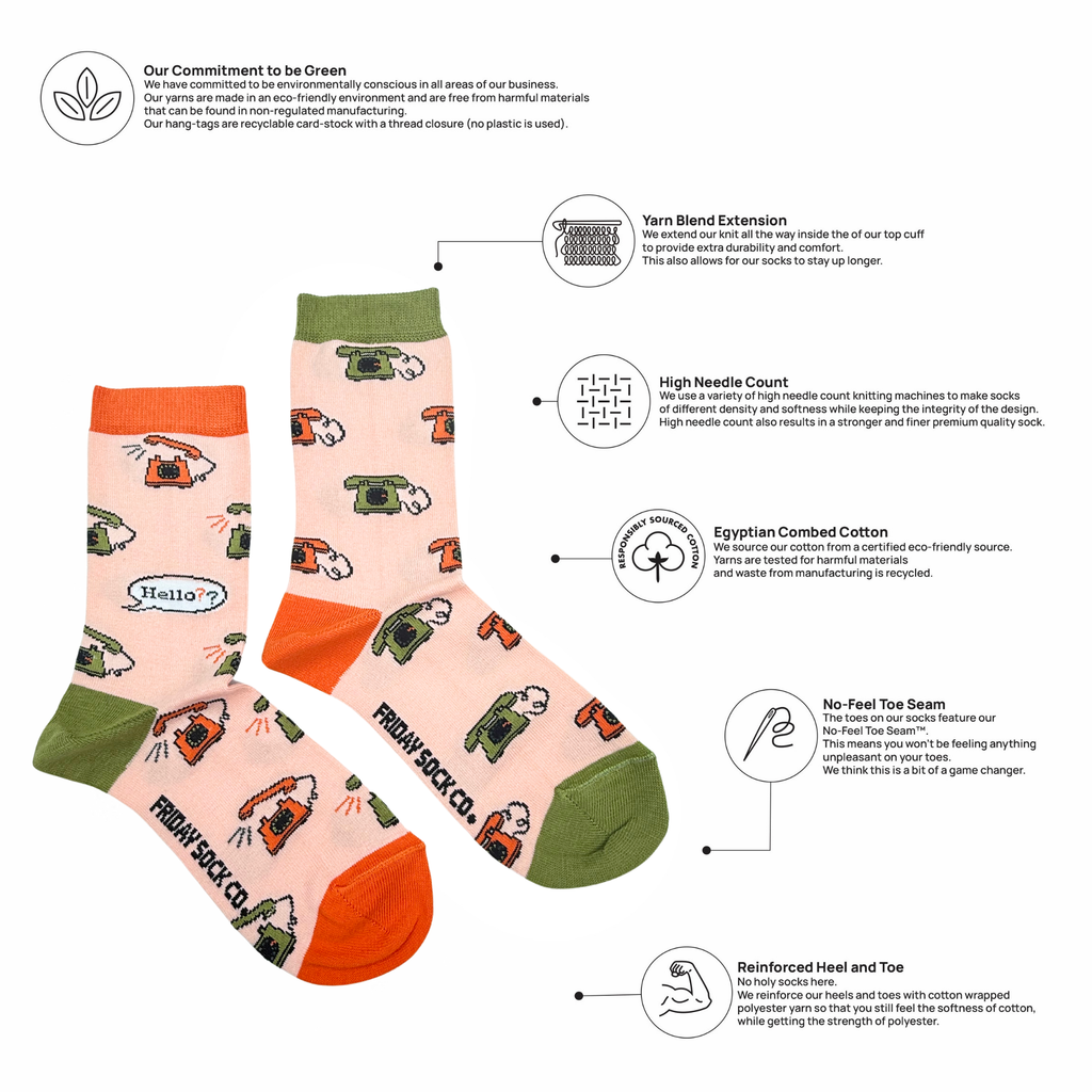 Women's Vintage Phone Socks