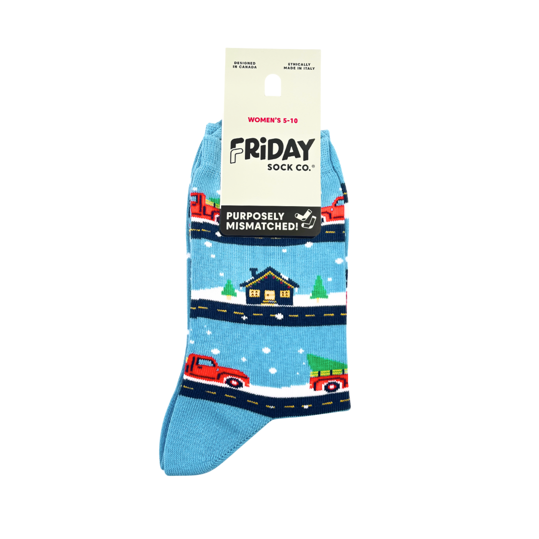 Women’s Christmas Vintage Truck &amp; Living Room Socks