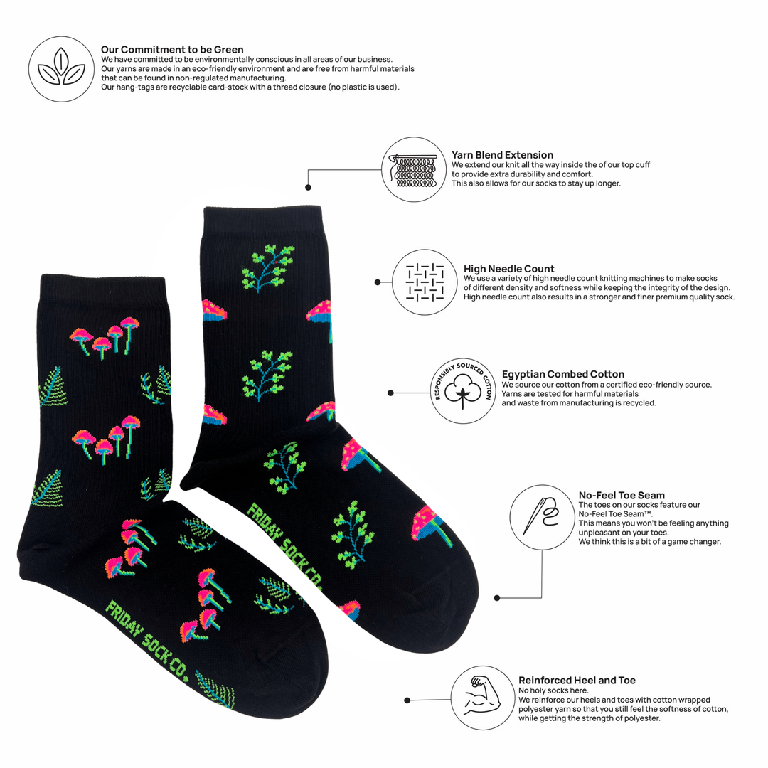 Women’s Neon Mushroom Socks
