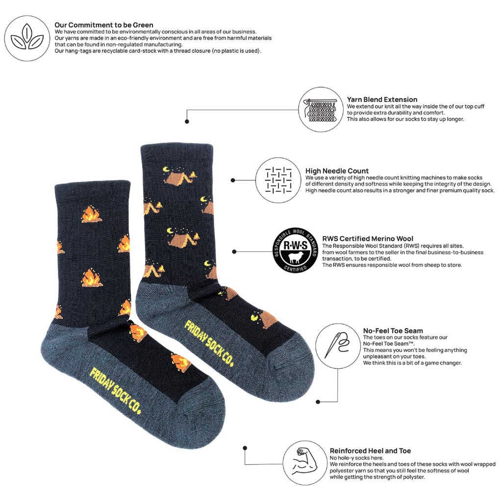 Women's Camping at Night Merino Wool Socks