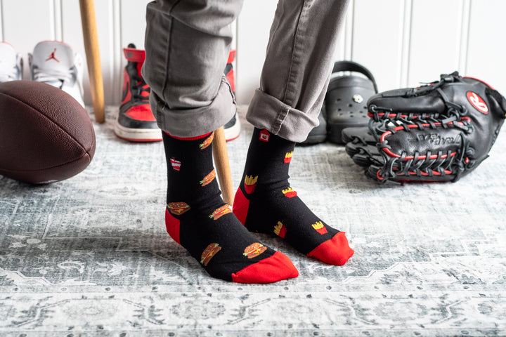 Kids Mismatched Burger &amp; Fries Socks