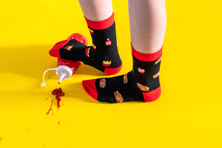 Kids Mismatched Burger and Fries Socks