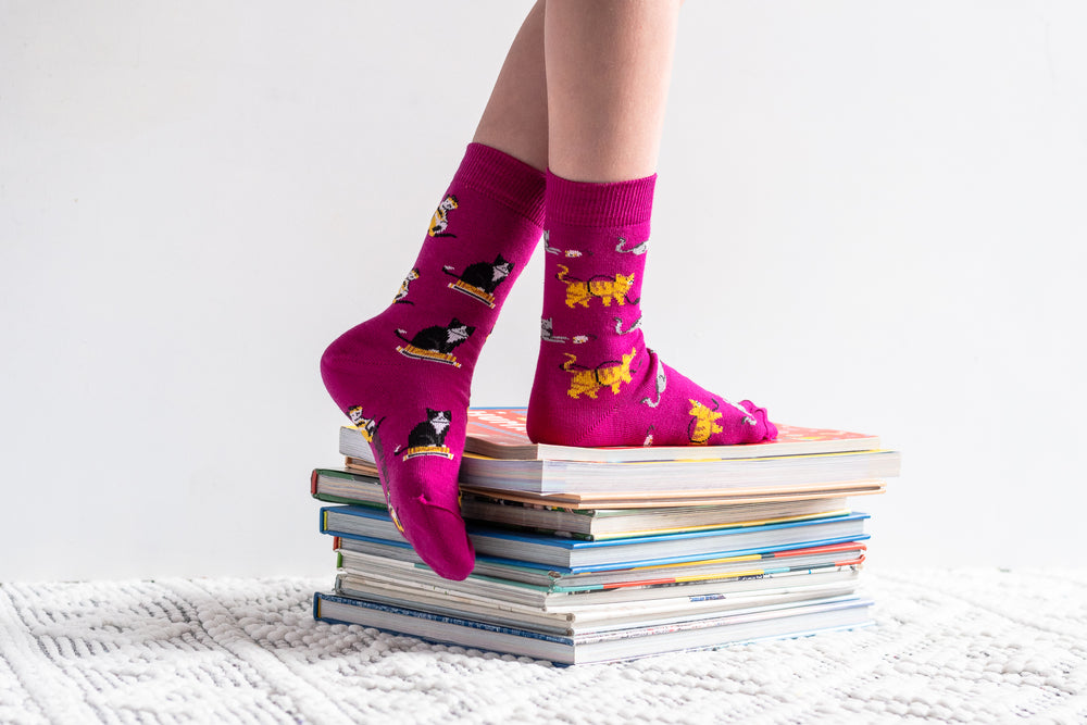 Kids Mismatched Cats Socks