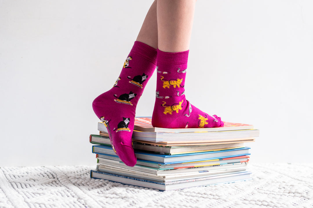 Kids Mismatched Cats Socks