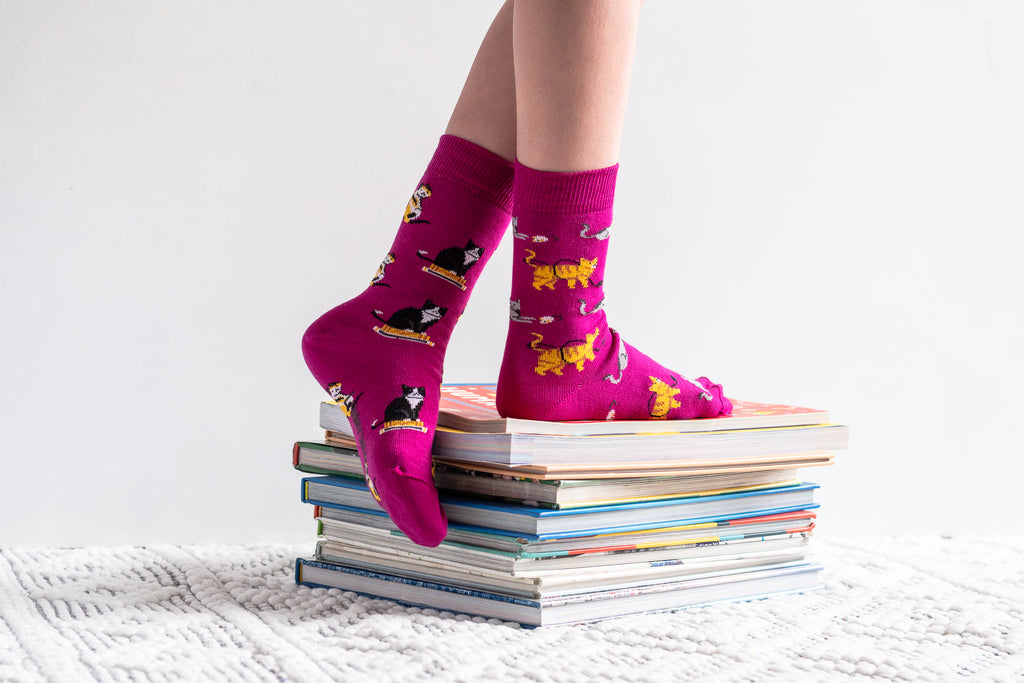 Kids Mismatched Cats Socks