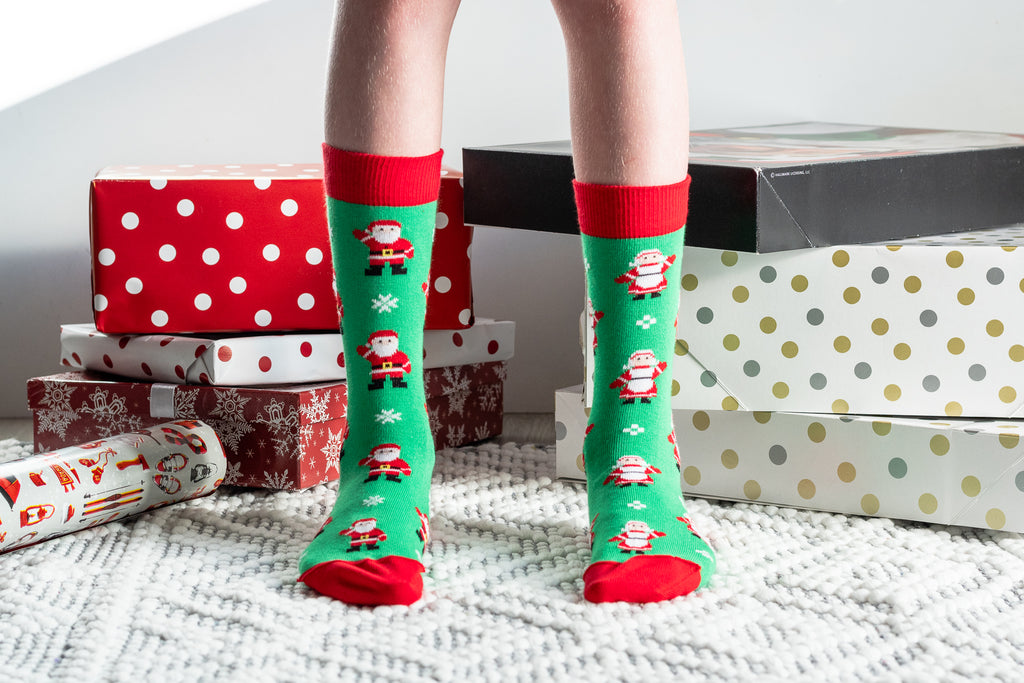 Kids Mismatched Santa Socks