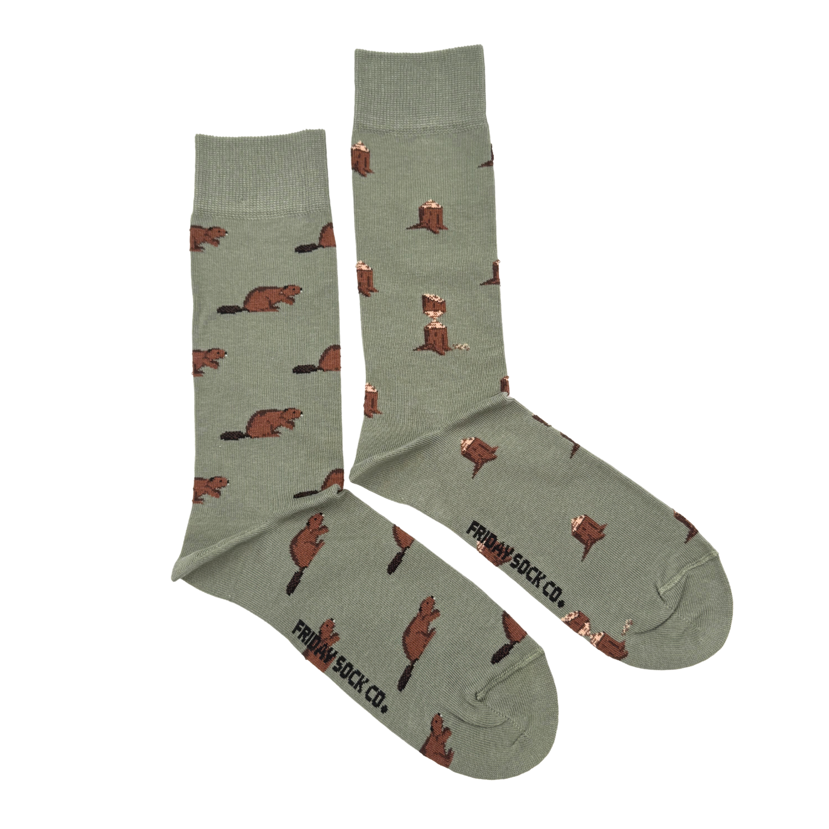 Men's Beaver & Log Socks | Mismatched by Design | Friday Sock Co.