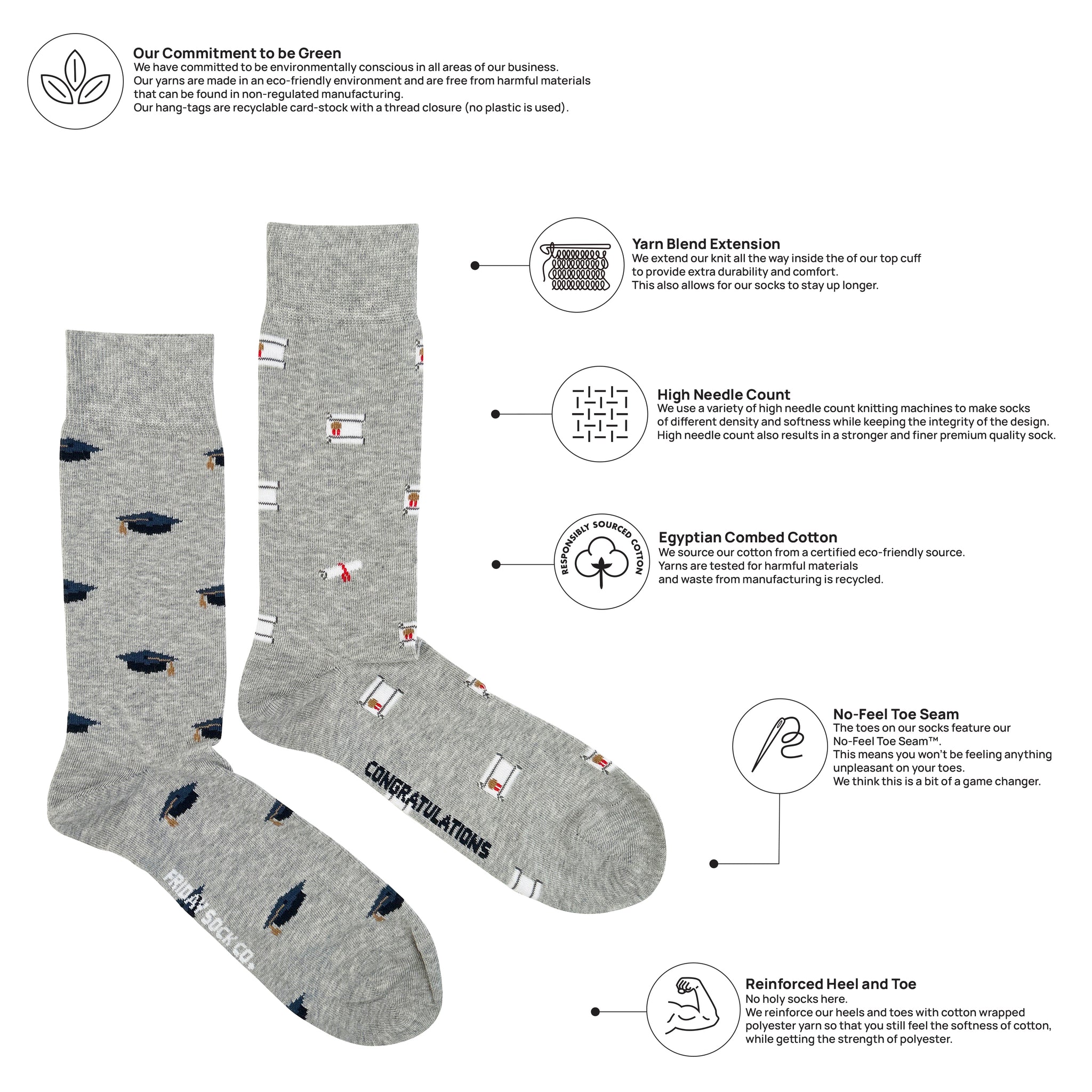 slim fit dress slacks Men's Graduation Socks main image 1