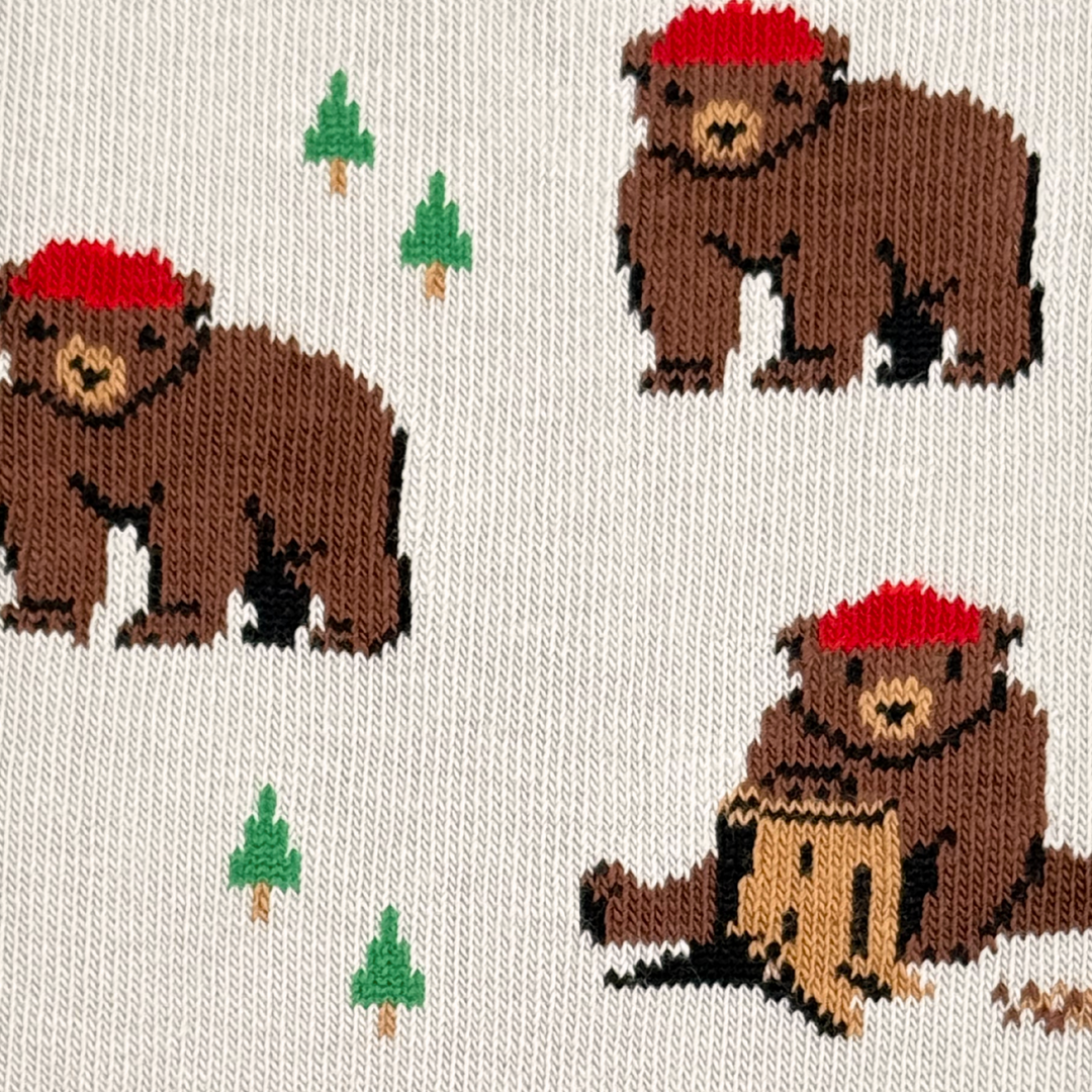 Bear in Hat &amp; Trees Mismatched Socks