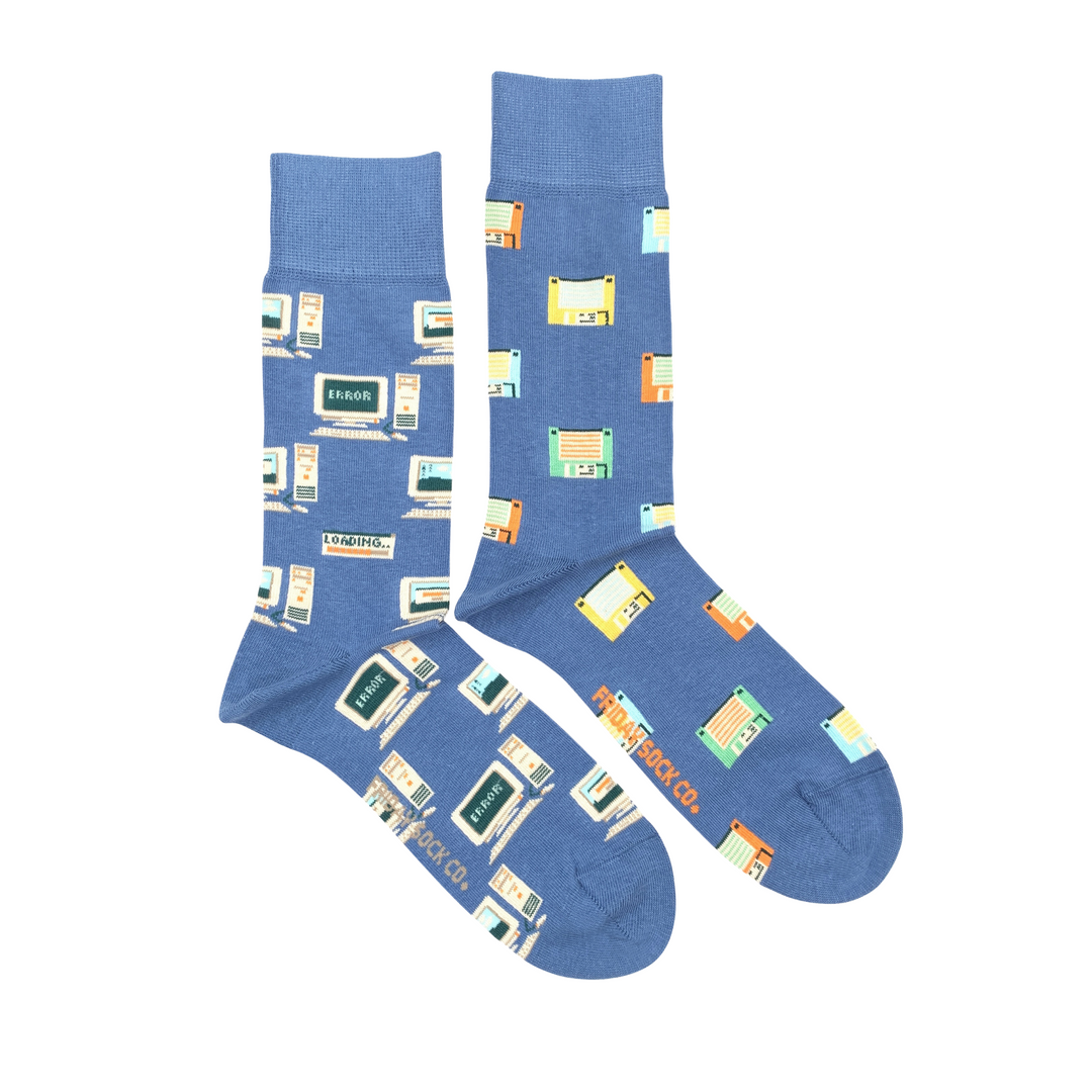 Men's Floppy Disc & Old Computer Socks