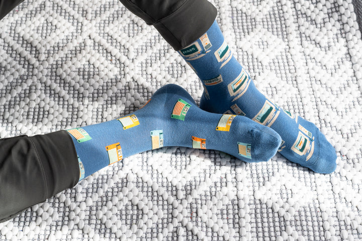 MC00300 Men;s Floppy Disk &amp; Old Computer Socks