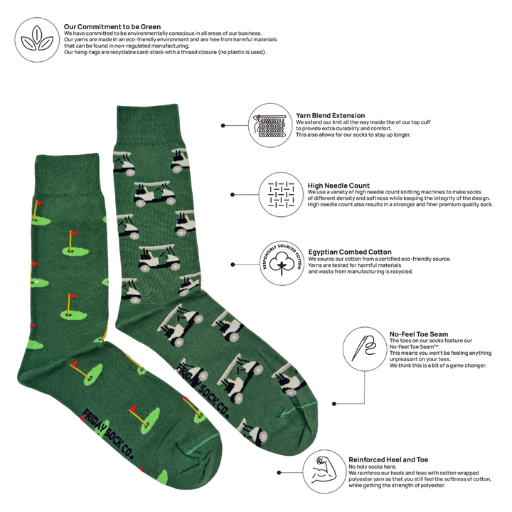 Men's Golf Cart & Green Socks