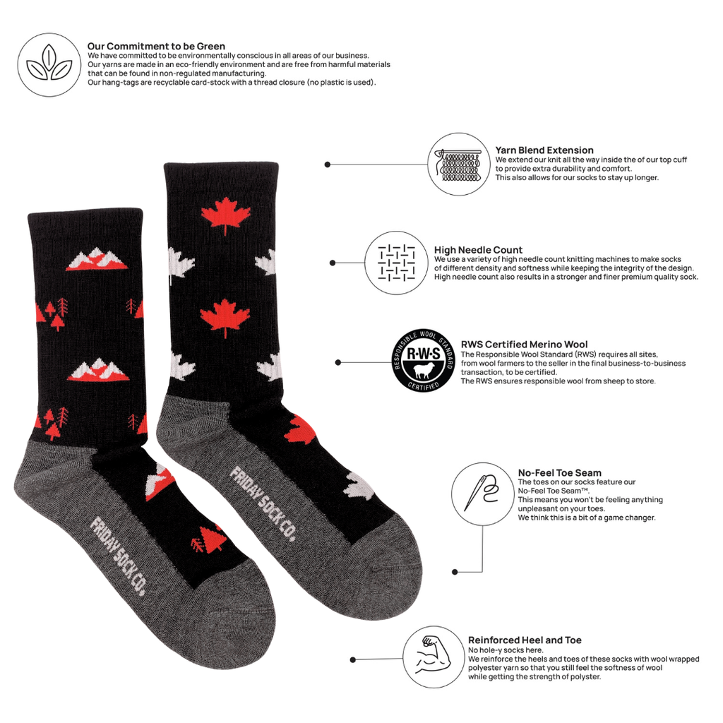Men's Canada Merino Wool Socks
