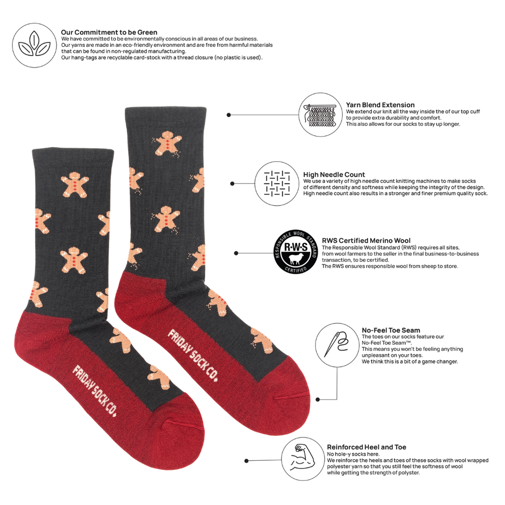 Men's Gingerbread Merino Wool Socks