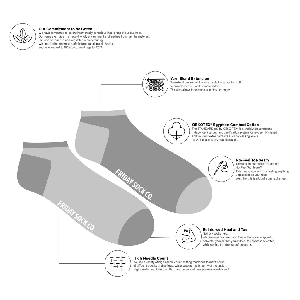 Men's Gnome & Mushroom Ankle Socks-Men's Ankle Socks-Canada-Friday Sock Co.