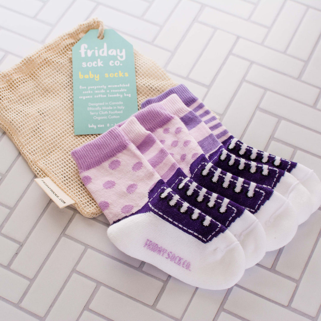 Baby Purple &amp; Lilac Sneaker Socks