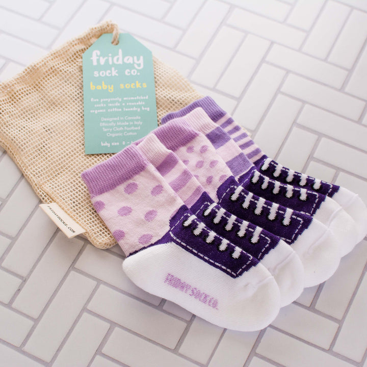 Baby Purple &amp; Lilac Sneaker Socks