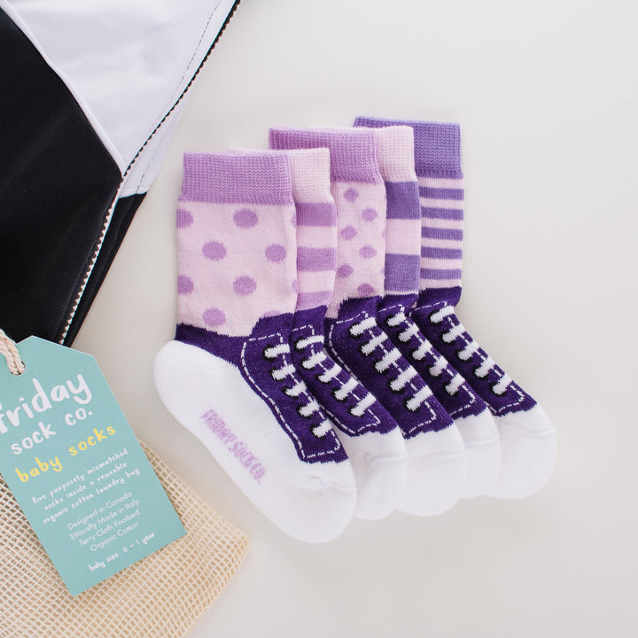 Baby Purple &amp; Lilac Sneaker Socks