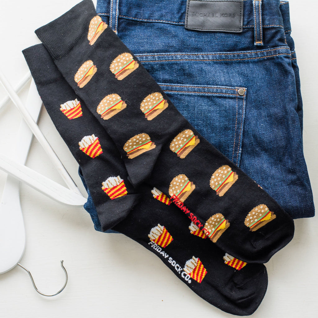 Men's Fries & Burger Socks-Canada-Friday Sock Co.