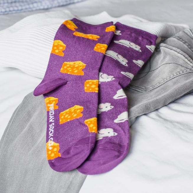 Women's Mouse & Cheese Socks-Canada-Friday Sock Co.