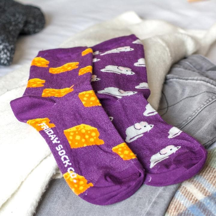 Women's Mouse & Cheese Socks-Canada-Friday Sock Co.