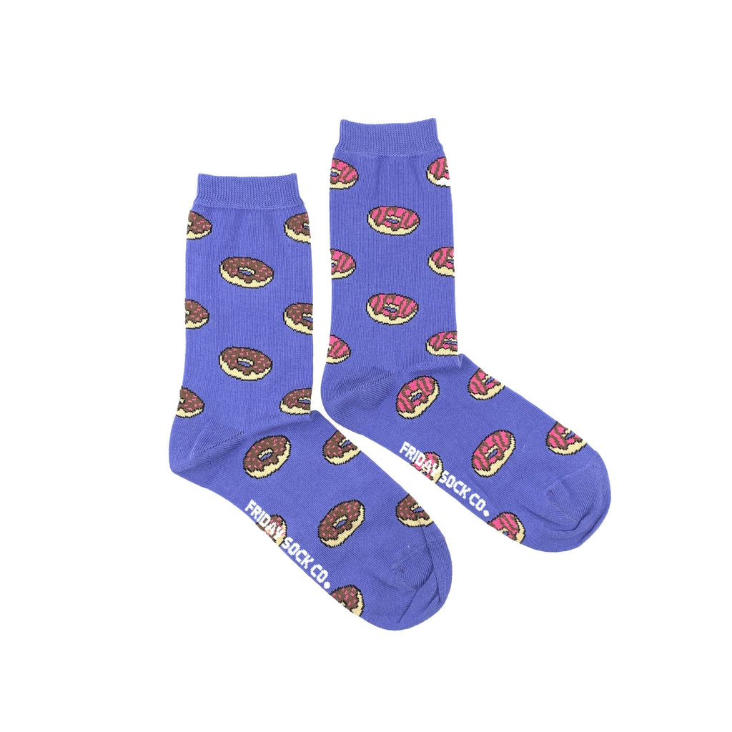 Women's Brown & Pink Donut Socks-Socks-Canada-Friday Sock Co.