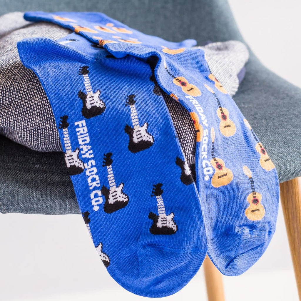 Men's Acoustic Guitar & Electric Guitar Socks-Men's Socks-Canada-Friday Sock Co.