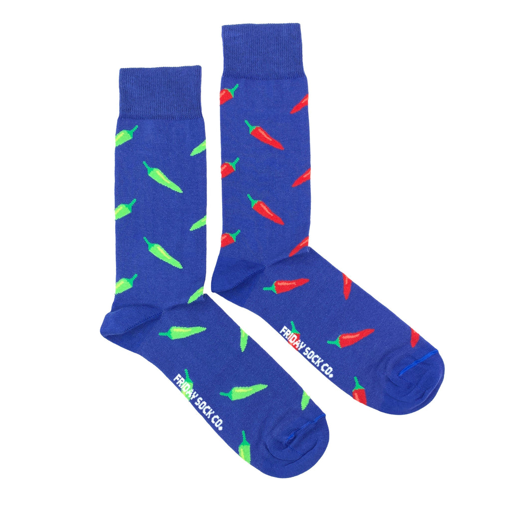 Men's Green & Red Chili Pepper Socks-Socks-Canada-Friday Sock Co.