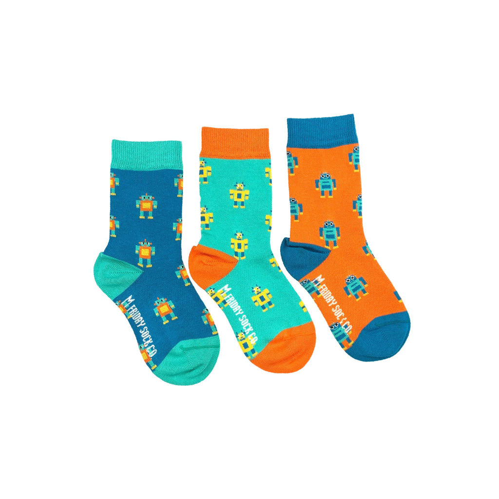 Kid's Robot Socks-Kid's Socks-Canada-Friday Sock Co.