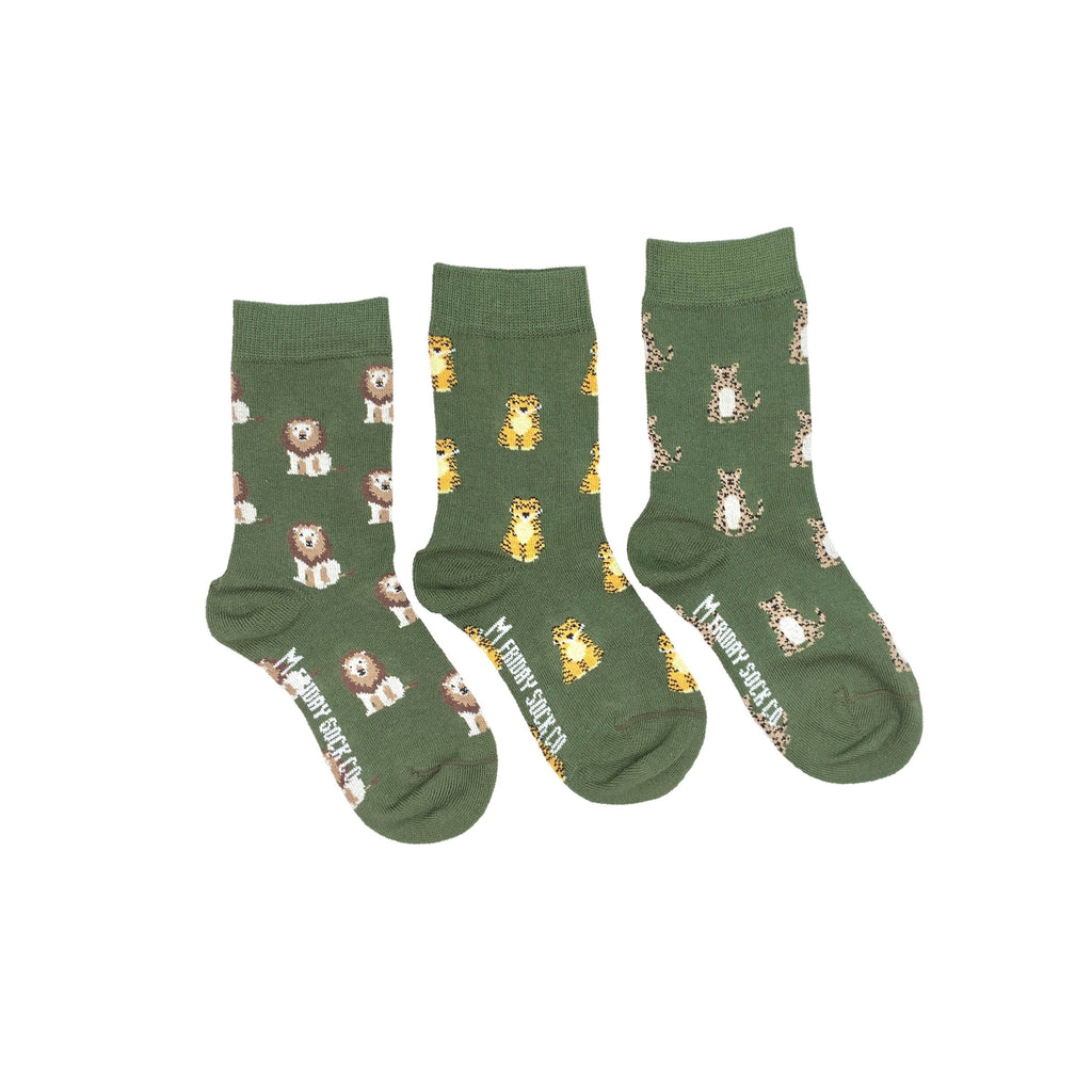 Kid's Lion, Tiger, & Cheetah Socks-Kid's Socks-Canada-Friday Sock Co.