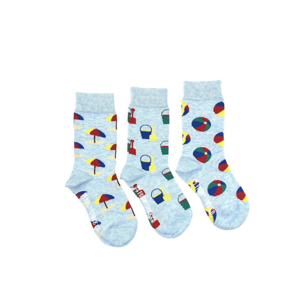 Kid's Bucket, Shovel, & Beach Ball Socks-Kid's Socks-Canada-Friday Sock Co.