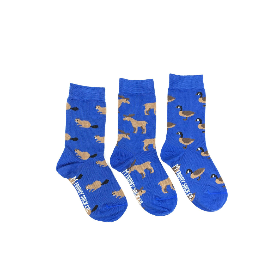 Kid's Beaver, Moose, & Goose Socks-Kid's Socks-Canada-Friday Sock Co.