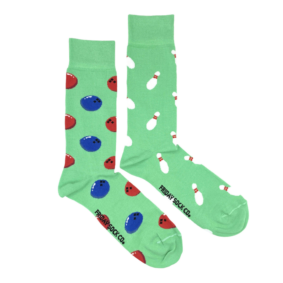 Men's Bowling Pin & Bowling Ball Socks-Men's Socks-Canada-Friday Sock Co.