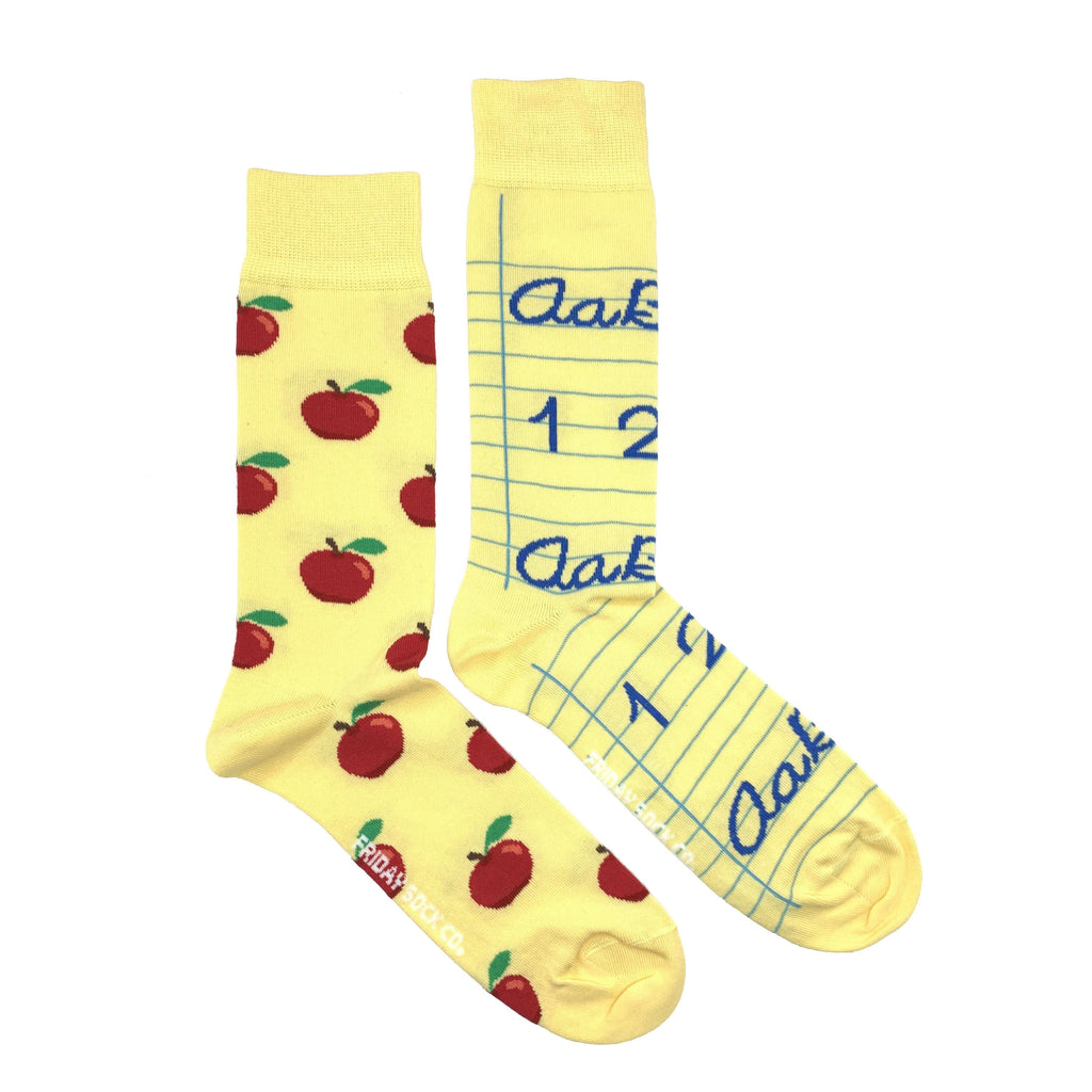 Men's Apple & Teacher Socks-Men's Socks-Canada-Friday Sock Co.