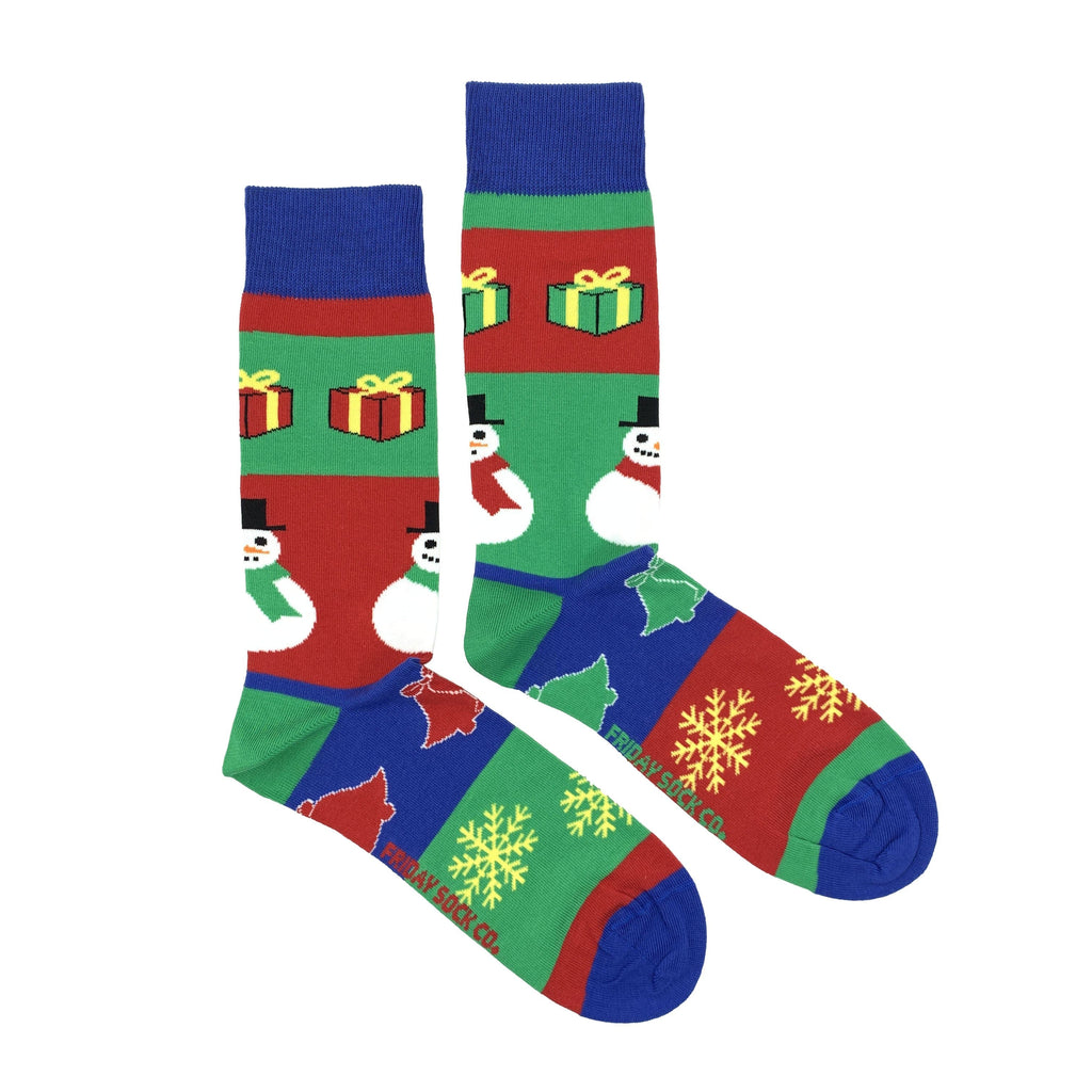 colorful Christmas socks with snowman