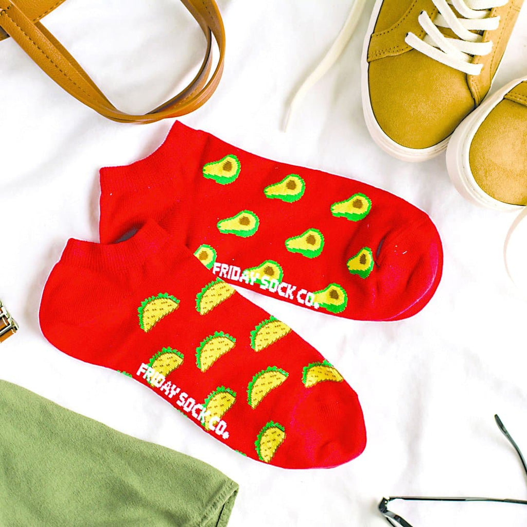 Women's Avocado & Taco Ankle Socks-Women's Ankle Socks-Canada-Friday Sock Co.