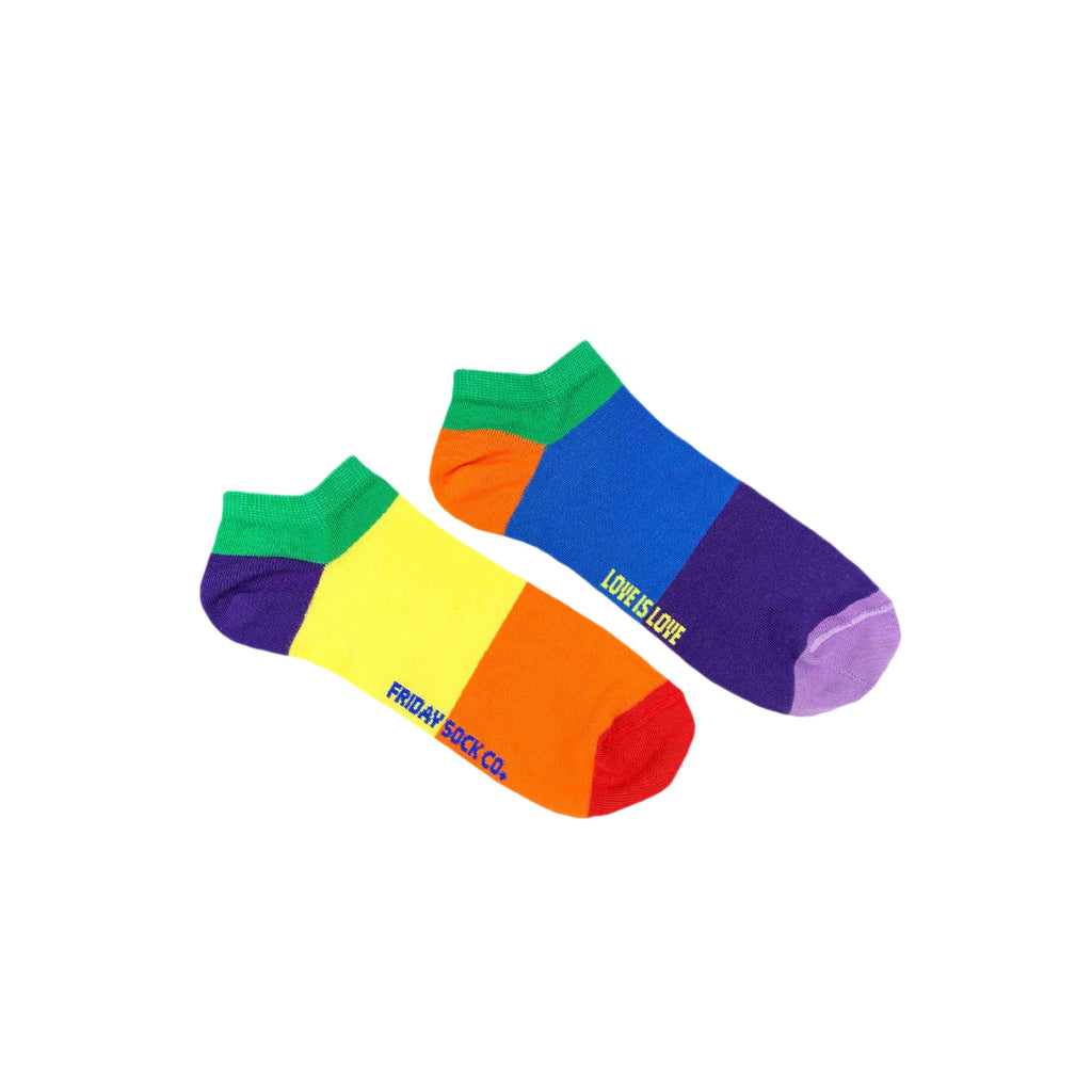 Women's Love is Love Rainbow Ankle Socks-Women's Ankle Socks-Canada-Friday Sock Co.