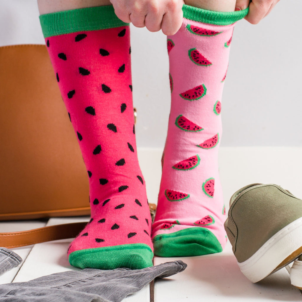 Women's Inside Out Watermelon Socks-Canada-Friday Sock Co.