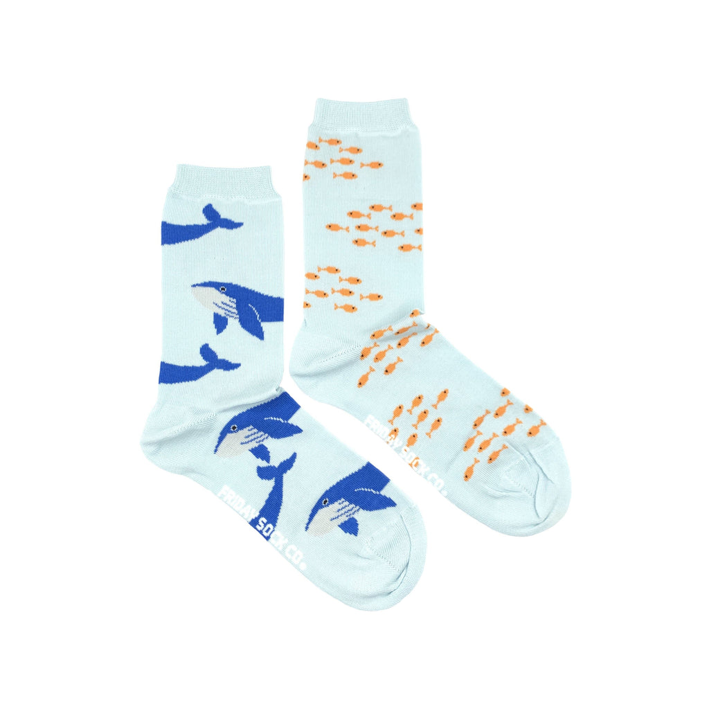 Women's Fish & Blue Whale Socks-Canada-Friday Sock Co.