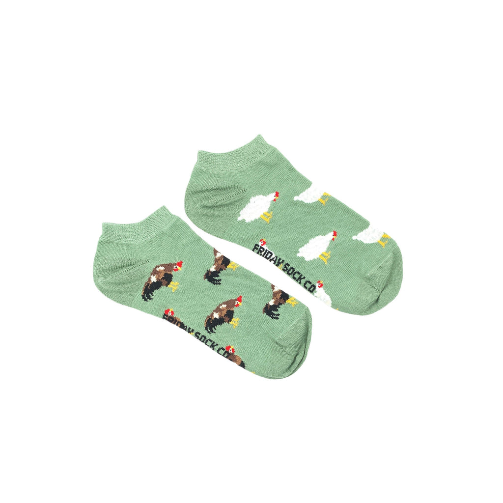 Women's Chicken & Rooster Ankle Socks-Women's Ankle Socks-Canada-Friday Sock Co.