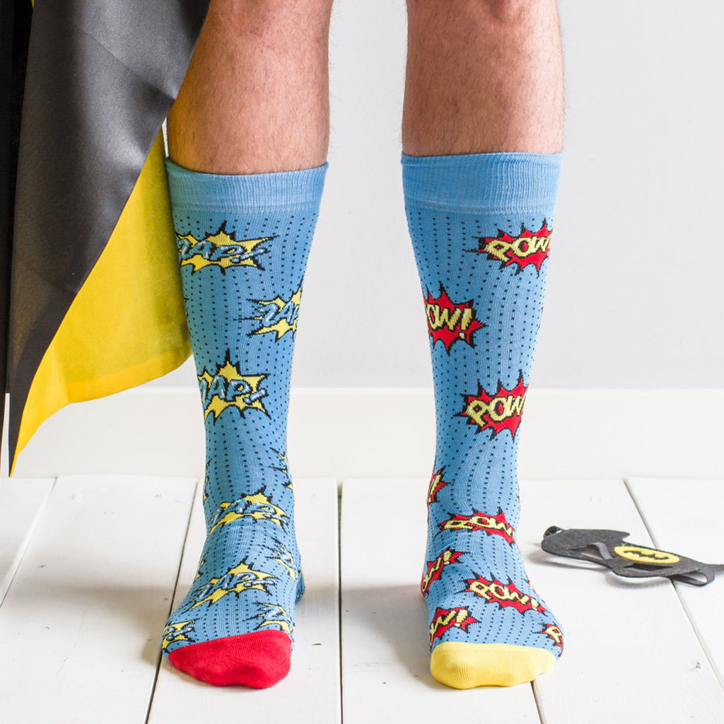 Men's Pow Zap Superhero Socks-Canada-Friday Sock Co.