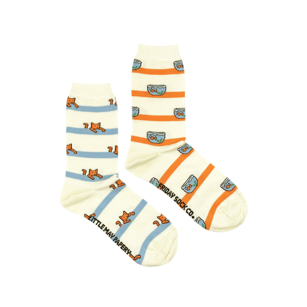 Women's Cat & Fishbowl Socks-Canada-Friday Sock Co.